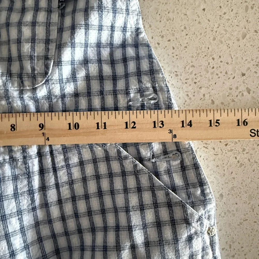 Old Navy Vintage Kids Cottagecore Plaid Bib Overalls,Blue White, 12